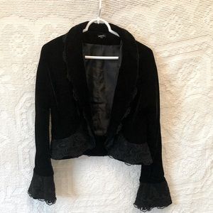 Kaity velvet and lace jacket